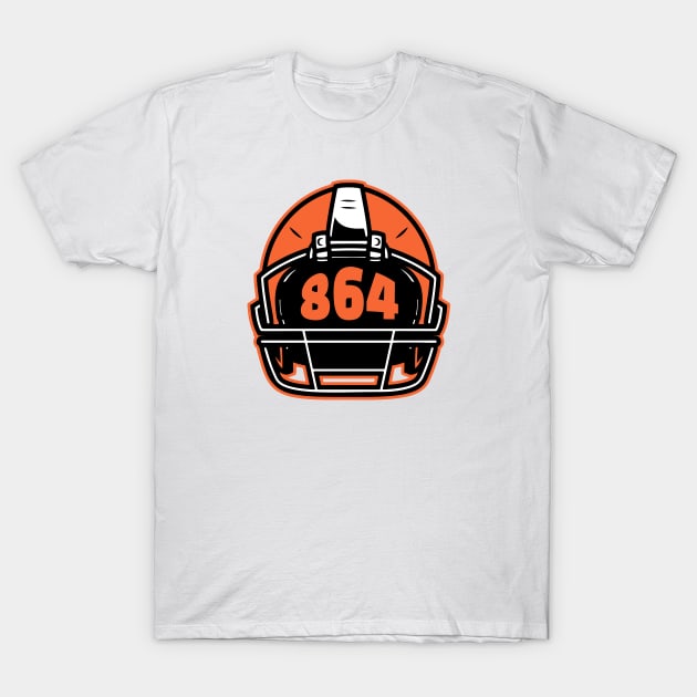 Retro Football Helmet 864 Area Code South Carolina T-Shirt by SLAG_Creative